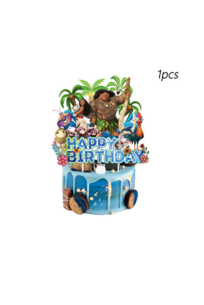 Miniso 1pcs Moana Cake Topper、Cupcake Toppers，Moana Birthday Decorations， Moa...