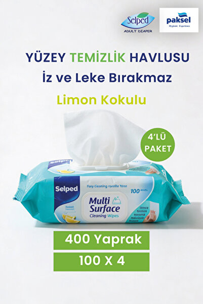 Selped Yüzey Temizlik Havlusu - Limon Kokulu Çok Amaçlı Pratik Yüzey Temizlik...