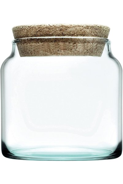 Paşabahçe Glass Jar with Cork Stopper, 575cc, 1 Piece