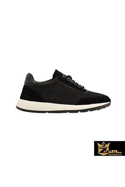 Zaim Kundura Men's Black Genuine Leather Knitwear Shoes 342502321-1