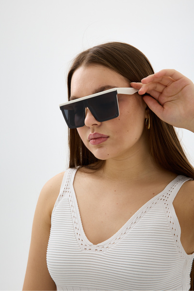 Chunky Frame Tıaggg Siyah Unısex Kare Güneş Gözlüğü