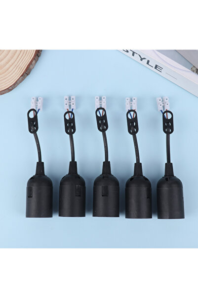 Choice حامل مصباح أسود E27 عدد 5، قاعدة تثبيت مصباح مع كابل، قاعدة تثبيت مصبا...