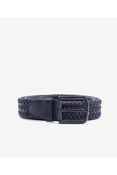 Yargıcı Leather Belt with Knitted Detail