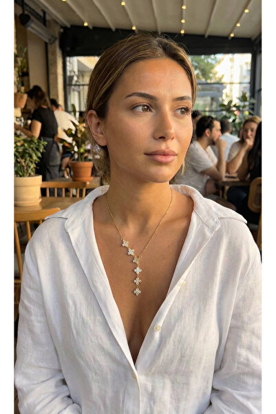 Lisinya سلسلة نسائية من الفولاذ 316L باللون الذهبي موديل كلوفر - TYGOO