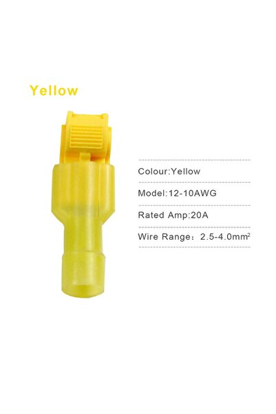 Choice 20Pairs Yellow 40PCS(20PAIRS) T Shape Electrical Wire Connectors Quick...