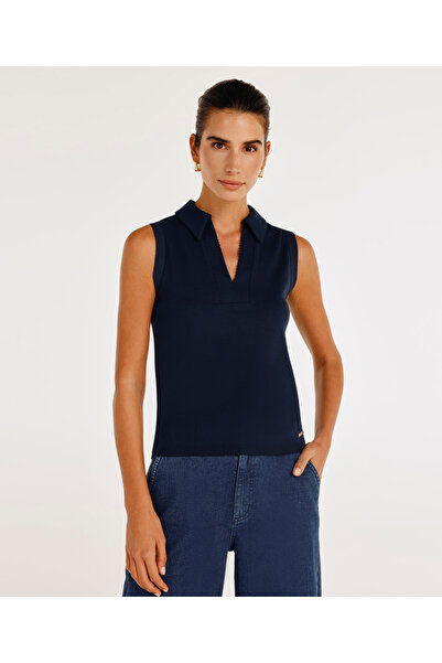 Yargıcı تريكو بدون أكمام بياقة بولو