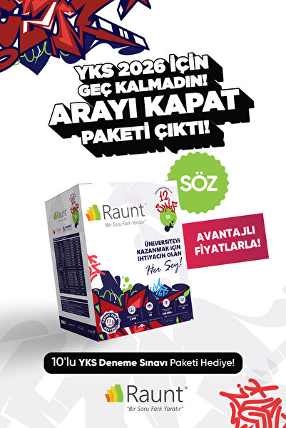 Raunt 12. Sınıf YKS Sözel/Eşit Ağırlık Arayı Kapat (42 KİTAP/SORU BANKASI/DİJ...