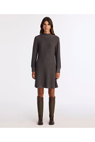 Yargıcı A Form Boat Neck Long Sleeve Dress