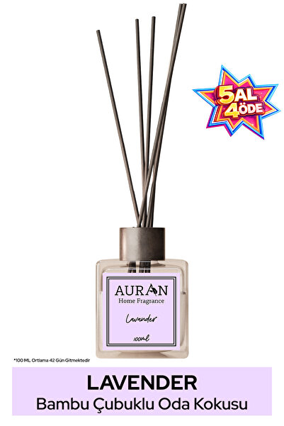 AURAN Lavender - Lavanta Kare Bambu Çubuklu Oda Kokusu 100ml