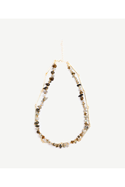 Yargıcı قلادة تحتوي على حجر طبيعي من طبقتين