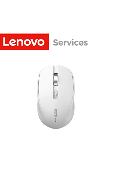 LENOVO ماوس لاسلكي أبيض، ماوس صامت للمكتب التجاري، تصميم مريح، متوافق مع أجهز...