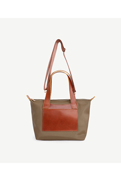 Yargıcı Medium Size Shoulder Bag with Pocket Detail and Leather Garnish