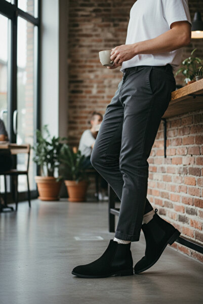 MelAlp Erkek Hakiki Deri Süet Bot Chelsea