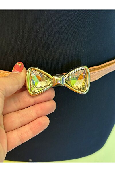 Gönülden Tasarım Жіночий ремінь з камінцями та бантиком 95 см