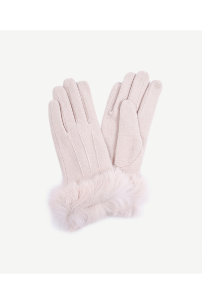 Yargıcı قفازات بتفاصيل فرو عند الكاحل