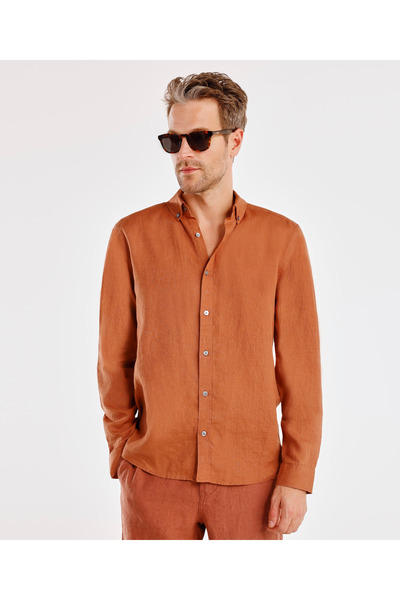 Yargıcı Regular Fit Keten Gömlek