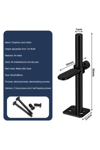 Choice حامل بطاقة رسومات من الألومنيوم الأسود لحافظة ألعاب الكمبيوتر ذات الزج...