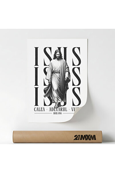 21mxm Tablou Religios – Fara Ramă pe Pânză Mată - Isus, Cale, Adevarul, Viata