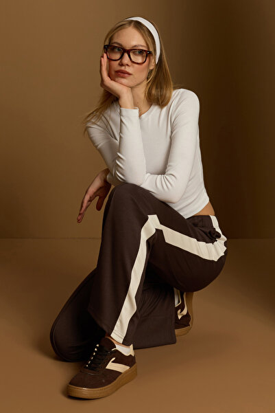 Fulla Moda Φούτερ Modal με ρίγες στο πλάι