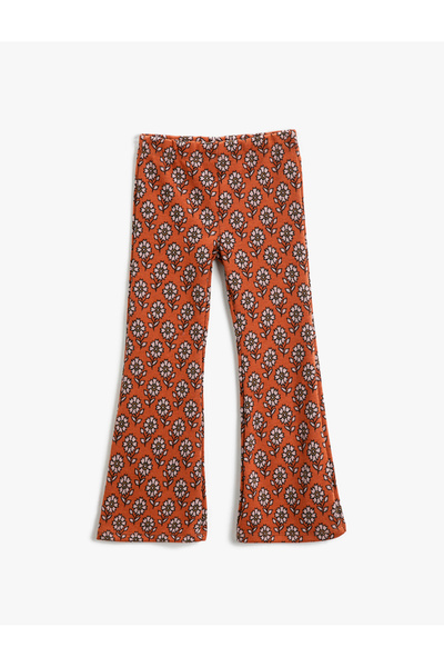 Koton Floral Flared Trousers Woven