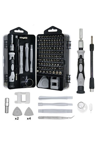 Tool 115 Parça Gümüş Renkli Hassas Tornavida Seti