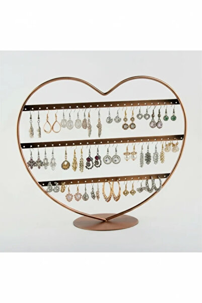 MeGass Dekor حامل أقراط معدني مستورد بلون نحاسي مقاس 32×27 سم