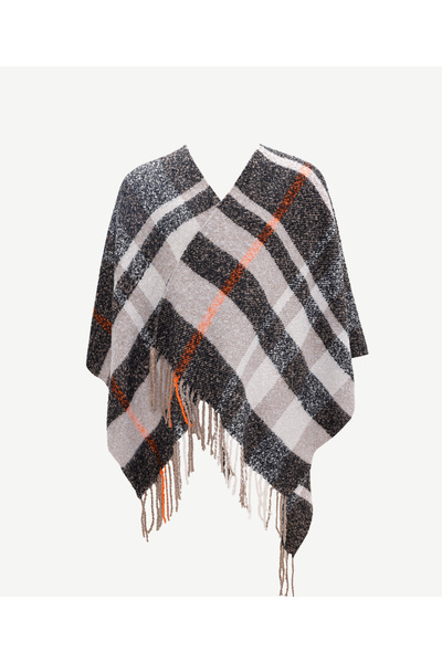 Yargıcı Square Patterned Poncho