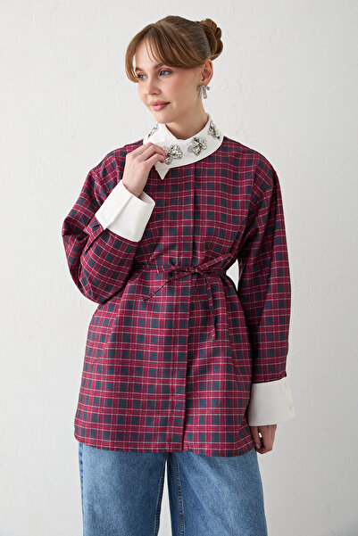 Melike Tatar Plaid Shirt with Accessories 78-556