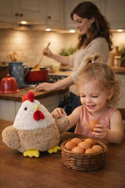 Mellito Sevimli Tavuk 30 Cm Peluş Oyuncak Oyun Arkadaşı Çiftlik Oyuncağı Uyku...