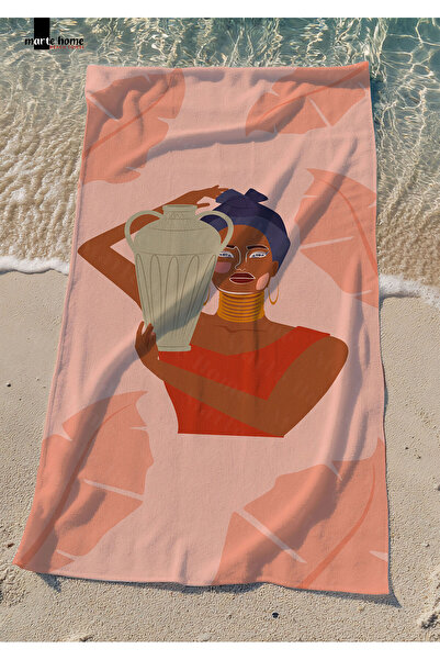 Marte Home المرأة الأفريقية M - منشفة الشاطئ المطبوعة