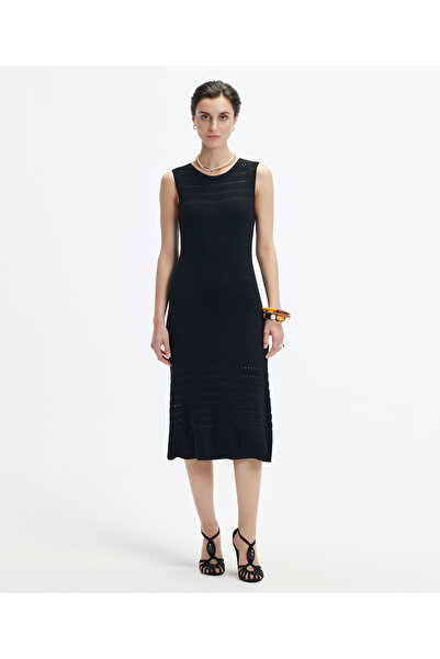 Yargıcı V-Neck Knee-Length Knitwear Dress