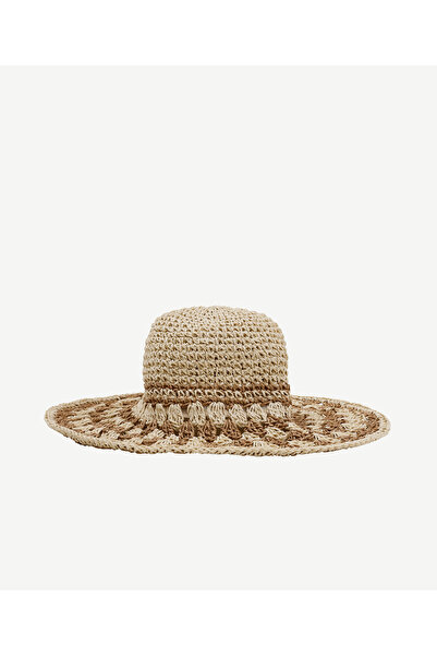 Yargıcı Knitted Patterned Straw Cloche Hat