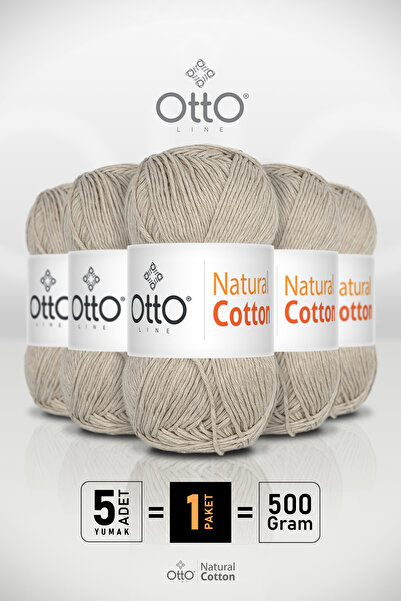 Otto خيط قطني طبيعي - حجر - عبوة من 5 - 2 مم/100 جرام/200 متر - خيط قطني للحي...