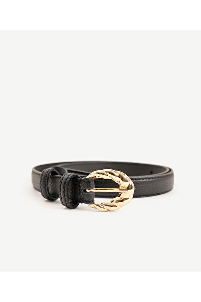 Yargıcı Yuvarlak Tokalı Deri Kemer