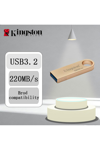Kingston محرك أقراص فلاش معدني ذهبي اللون من نوع DataTraveler SE9G3 بسعة 256 ...
