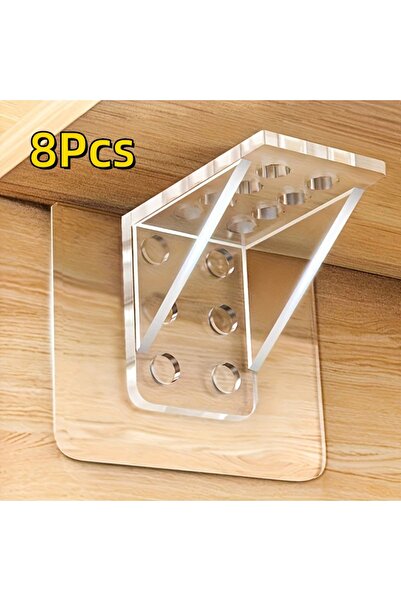 Choice 8 قطع أو 12 قطعة من حوامل الرفوف اللاصقة بدون حفر، حوامل بلاستيكية متي...