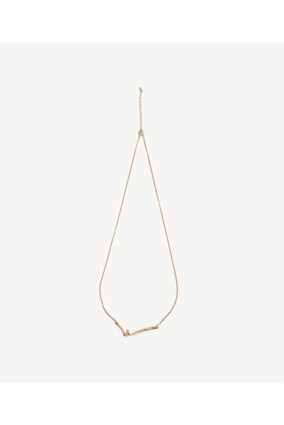 Yargıcı Metal Uç Detaylı İnce Kolye