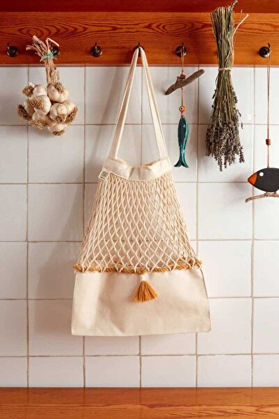 Refikadan Çok Amaçlı File Çanta Hardal