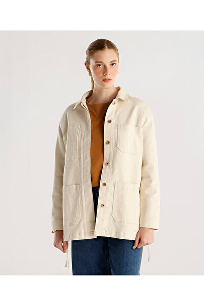 Yargıcı Belted Denim Overcoat with Pocket Detail