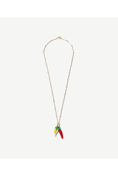 Yargıcı Charm Detaylı Uzun Kolye