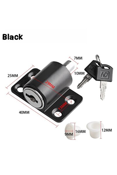 Choice أقفال أبواب ونوافذ منزلقة سوداء مع مفتاحين، مثبتات ومحددات، حماية للأط...