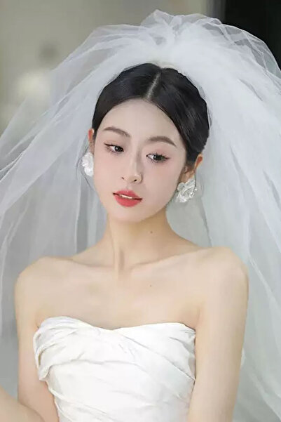 TAKIŞTIR Λευκό πέπλο γάμου - After Party με αγκράφα χτένας