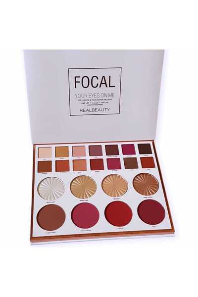 real beauty باليت متكامل للوجه – ظل عيون، إضاءة، وبلاشر