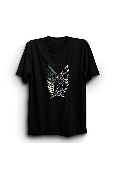 fame-stoned Unisex crna majica Attack On Titan anime Štampano