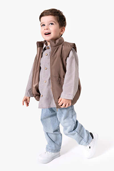 Jikko Baby طقم للأولاد مكون من طقم فيست قطع لعيد الفطر مع قميص منقوش 9081