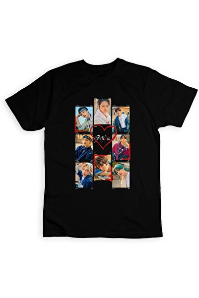 fame-stoned Stray Kids K-pop Music Band εμπριμέ Unisex 100% βαμβακερό μαύρο μ...