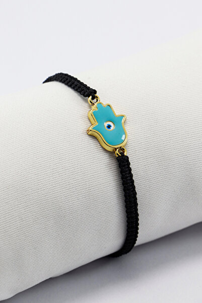 biuti سوار مينيلي معدني باللون الفيروزي مع تميمة فاطمة وعين الحسد، قابل للتعد...