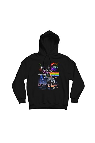 fame-stoned Pink Floyd Printed Hooded Sweatshirt