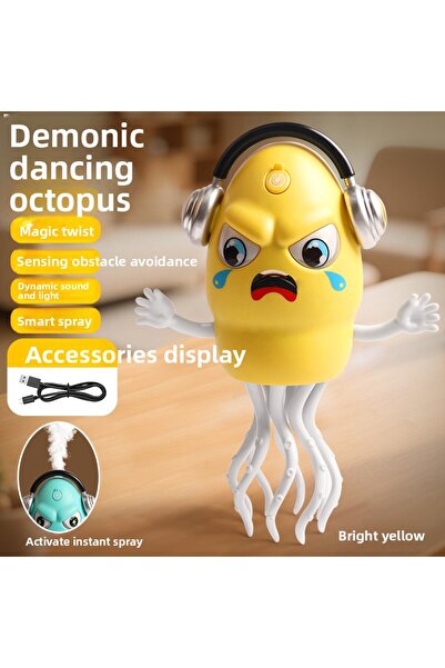 Choice لعبة أخطبوط راقص أصفر بخاخ، لعبة إلكترونية للأطفال، حيوان أليف، رسوم م...