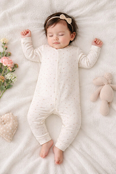 Laria Küçük Lale Baskılı Patiksiz Bebek Tulum